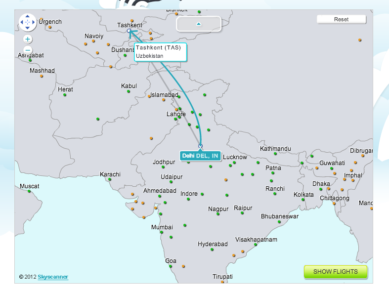 Using maps skyscanner
