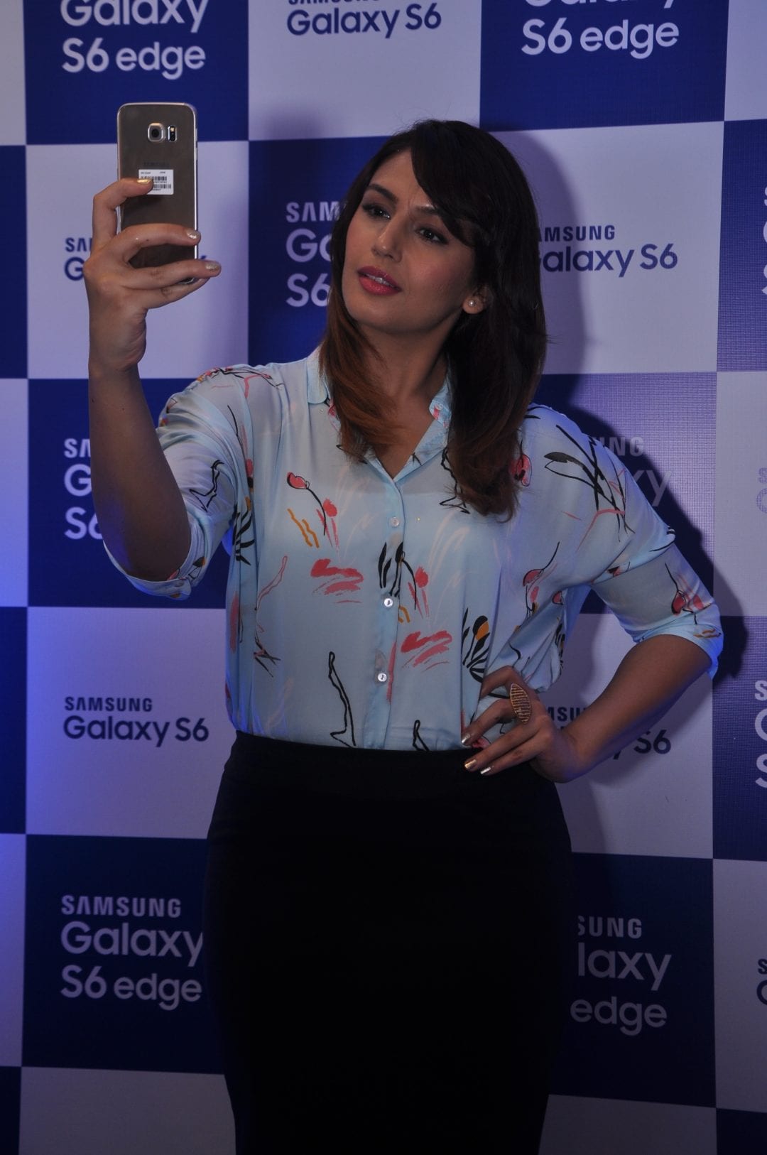 Bollywood actress Huma Qureshi at Samsung Galaxy S6 & S6 edge consumer launch event in Gurgaon today.