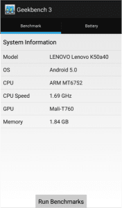 Lenovo-K3-Note geekbench benchmark score