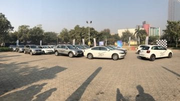 Volkswagen hosts a legendary test drive with 30 Volkswagen cars driving to Auto Expo 2018
