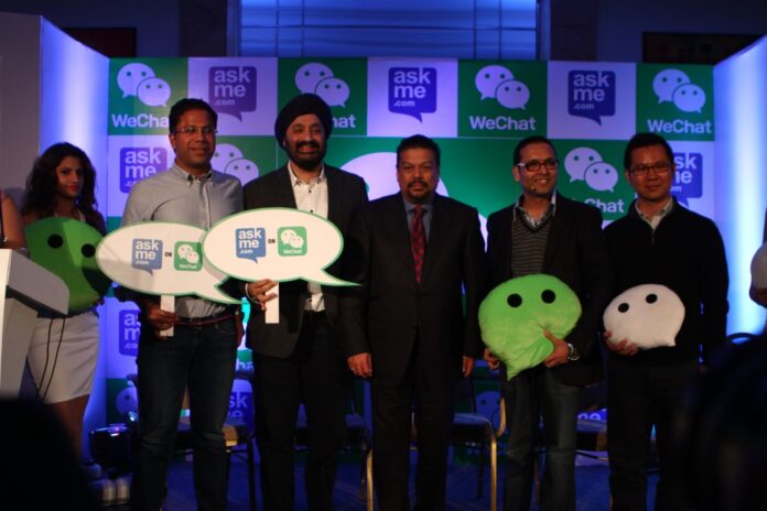 Nilay Arora and Jack Lau of WeChat Launch AskMe on WeChat with Manav and Jaspreet Bindra of Getit Infomedia