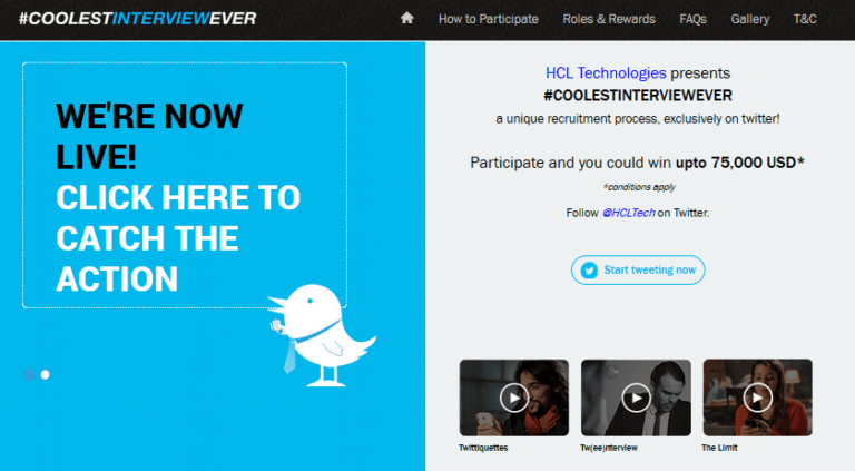 HCL launches #CoolestInterviewEver twitter campaign