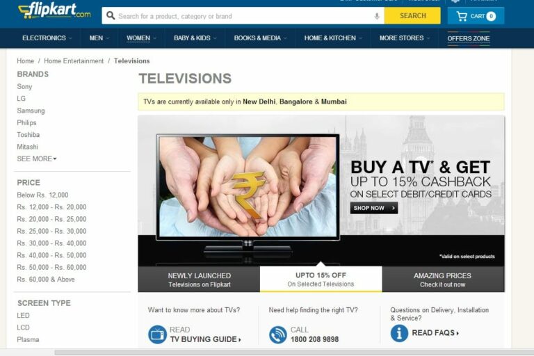 Flipkart let’s you buy Televisions the easy way
