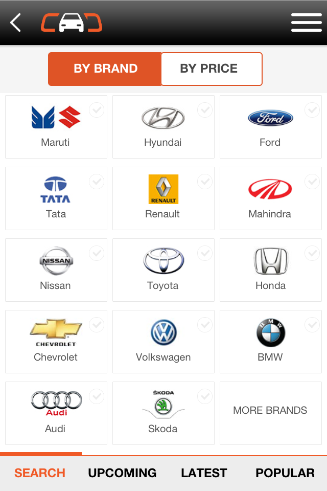 CarDekho iOS App BrandPage