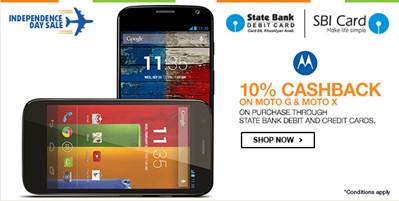 Celebrate this Independence Day with a 10% cashback on your Moto!