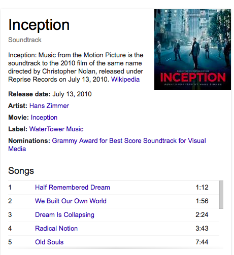 Inception OST list