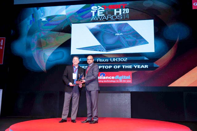The ASUS Zenbook UX302 won the Best Laptop of the Year Award 2014 at Exhibit Tech Awards 2014