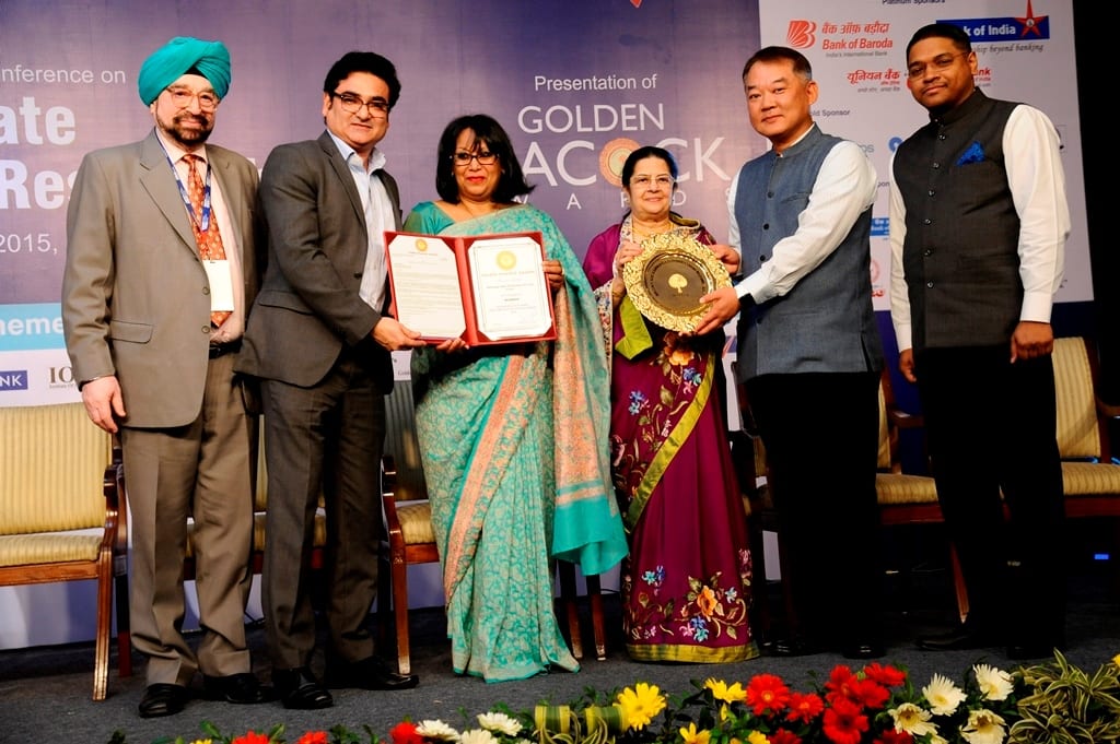 Samsung India Electronics recognized for its contribution to society with the Golden Peacock Award