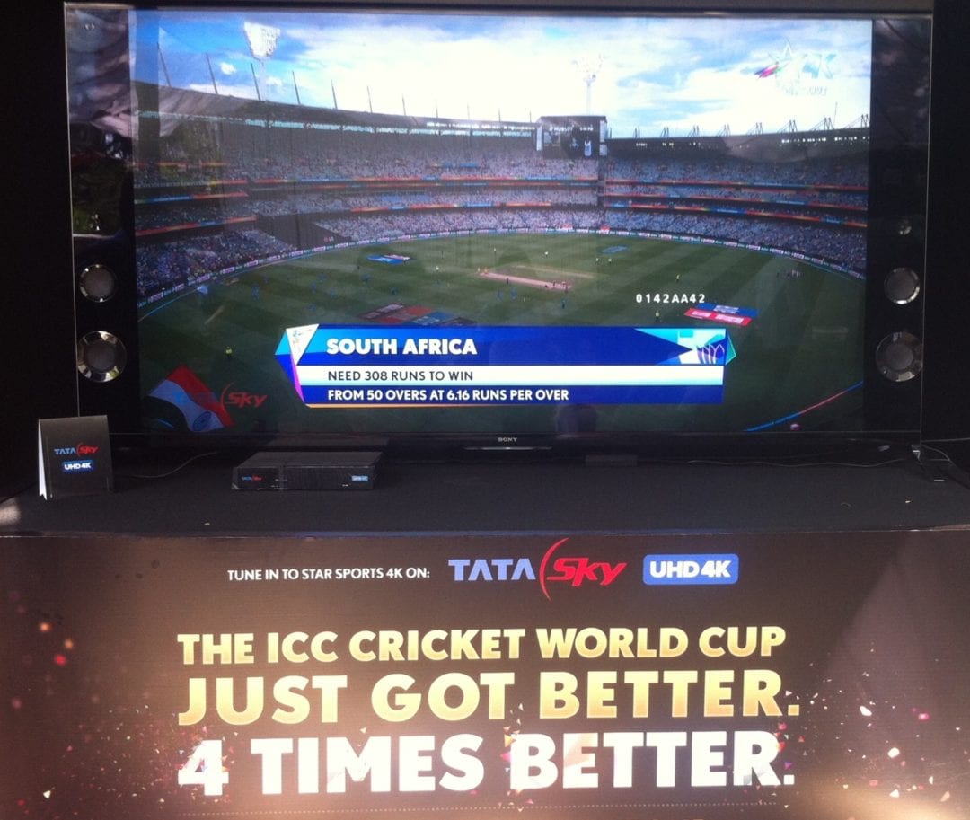 1st ever 4k broadcast with Tata Sky 4k of ICC Cricket World Cup Live on Star Sports