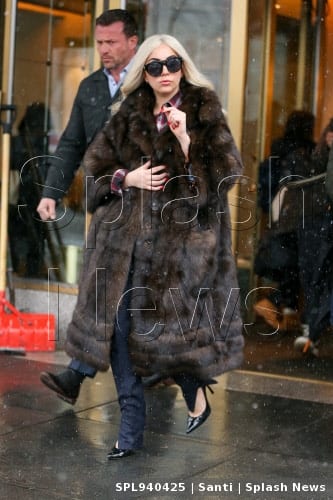 Lady Gaga steps out on a snowing day in New York City