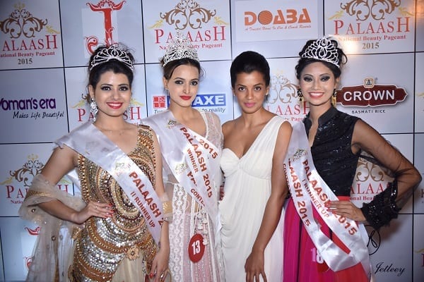 From the left Palaash 2015- Neha Dabar (2nd Runner up), Aittal Khosla (Winner), Mughda Godse, Niharika Dholua (1st Runner Up)W