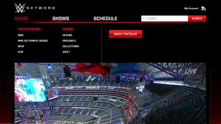WWE Network Interface