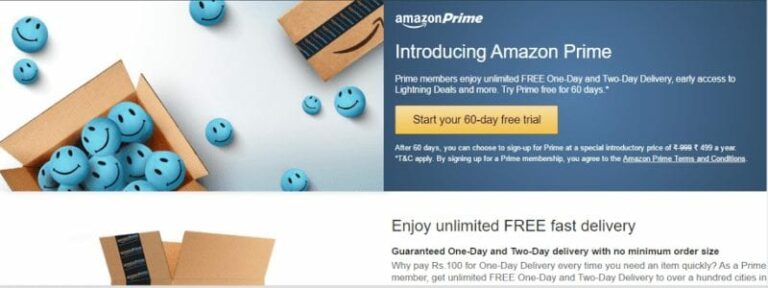 Amazon Prime launched in India with 60 days of free trial