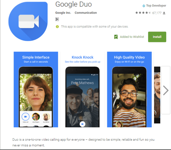 Google Duo for Android crosses 5 million downloads in a week