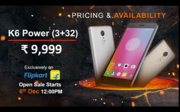 Lenovo K6 Power with 4000mAh battery, 3GB RAM launched at INR 9,999