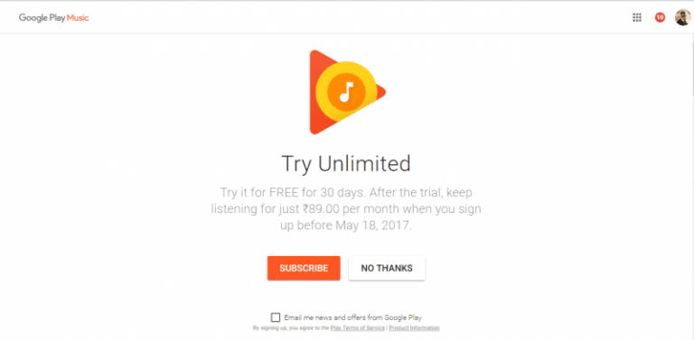 Google Play Music All Access Now Available in India, INR 89 Per Month After 1 Month Free Trial