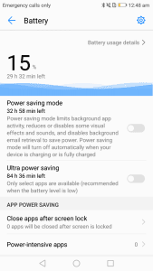 Power saving modes Honor 8 Lite