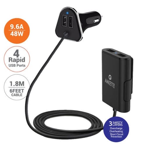 Amkette Launches 4 Port car charger