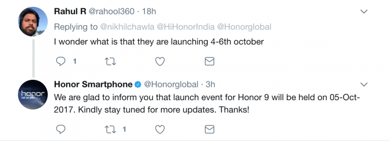 Honor 9 launching in India on 5th October