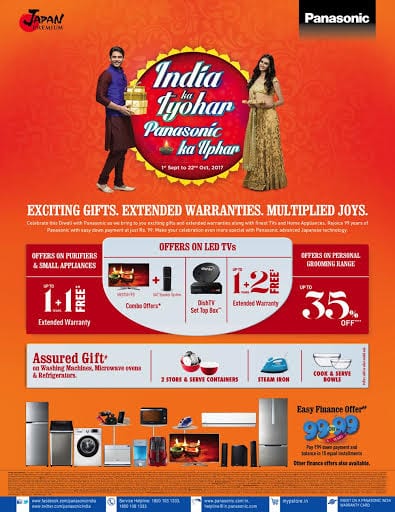 Panasonic India announces festive offers for its customers