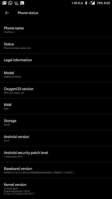 Install Android 8.0 Oreo[Beta] on OnePlus 3 and 3T