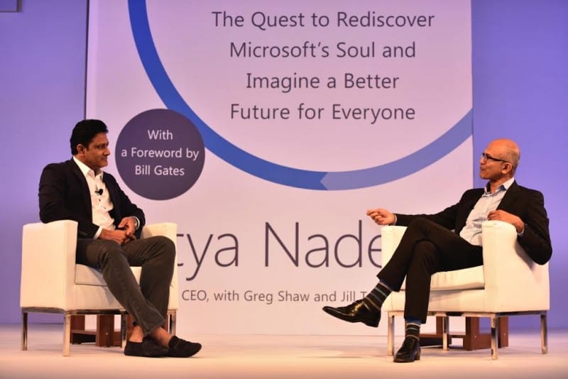 Microsoft CEO, Satya Nadella shares his "Hit Refresh" moments with Anil Kumble