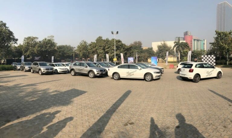 Volkswagen hosts a legendary test drive with 30 Volkswagen cars driving to Auto Expo 2018