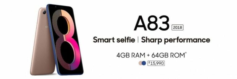Oppo A83(2018) with 5.7-inch HD+ display, 4GB RAM, 13MP rear camera launched for INR 15,990