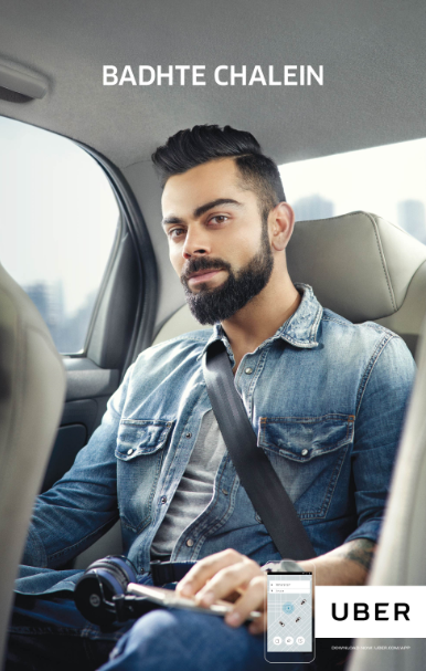 Uber India's new brand campaign 'Badhte Chalein' features Virat Kohli