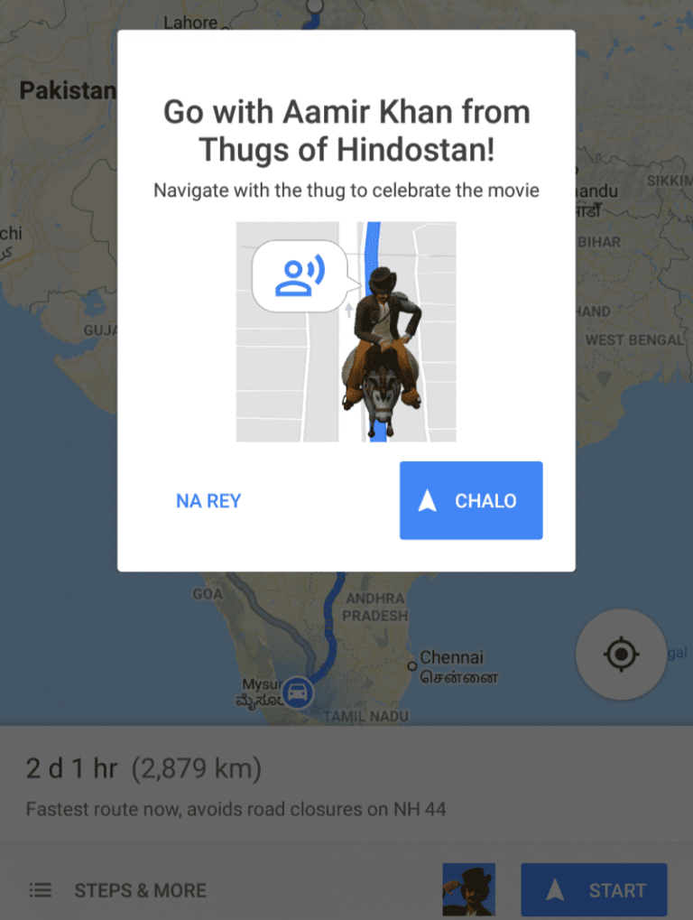 Aamir Khan’s character from ‘Thugs of Hindostan’ will now navigate you on Google Maps