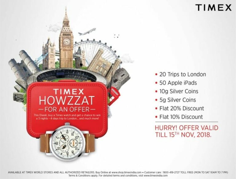 Timex Diwali Offer: Win a trip to London, silver coins, iPad and more