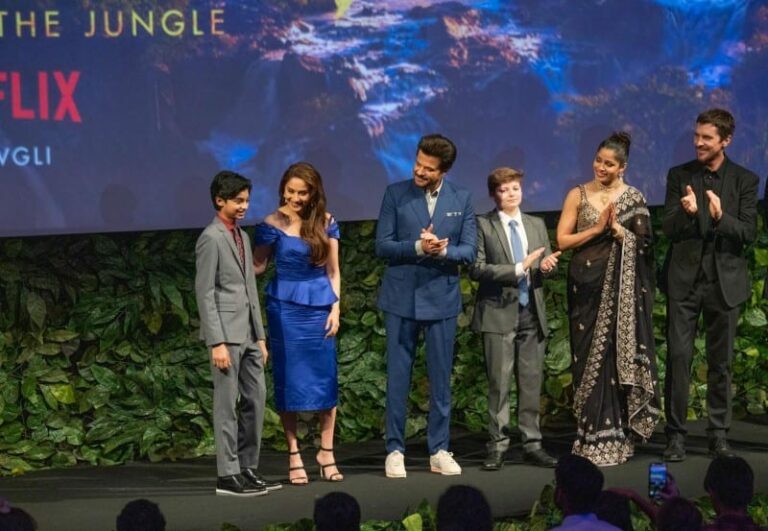 Abhishek Bachchan, Christian Bale, Madhuri Dixit Nene, Kareena Kapoor, and others attend Mowgli World Premiere in Mumbai
