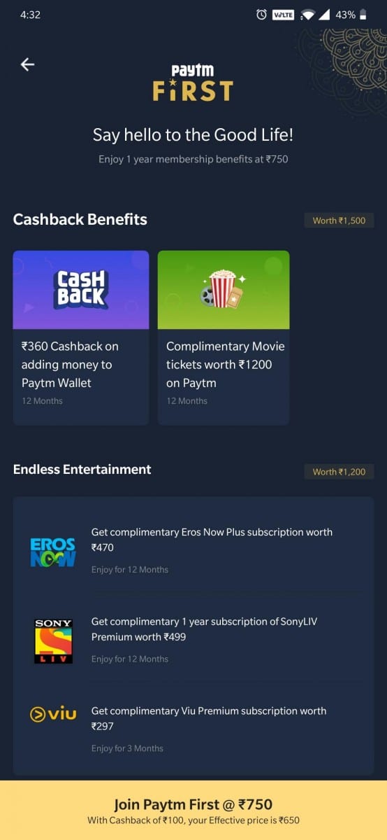 Paytm First