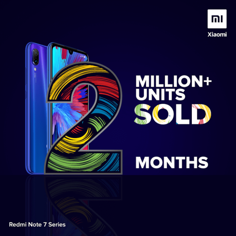 Redmi Note 7 series smartphones sales clock over 2 Million in India