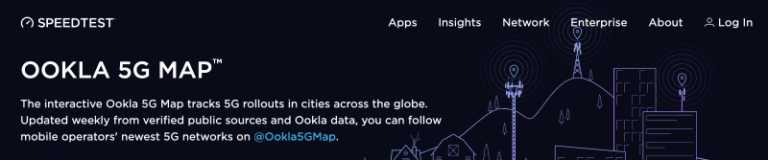 The interactive Ookla 5G Map tracks 5G rollouts in cities across the globe.