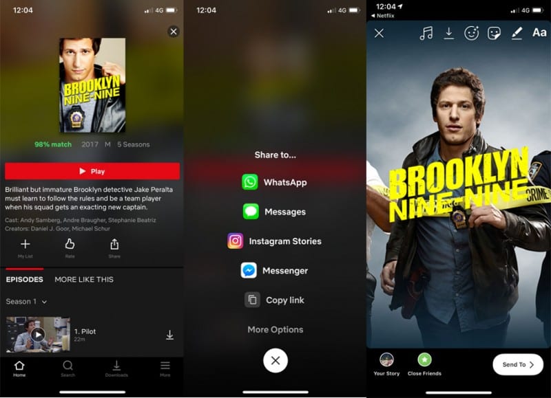 Netflix users on Android can now share their favorite films and shows to Instagram Stories