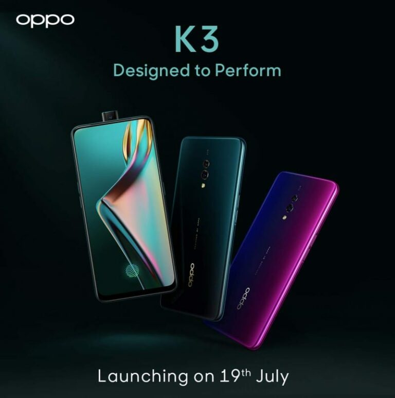 Oppo K3 launching in India on July 19