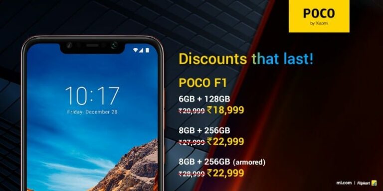 Poco F1 gets another price cut; 6+128GB variant now available for INR 18,999