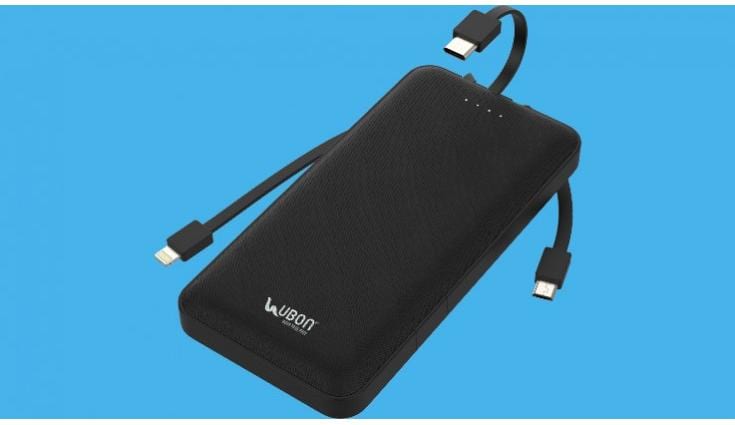 UBON launches powerbank with 3-in-1 inbuilt cables for Micro-USB, Type-C and iOS devices