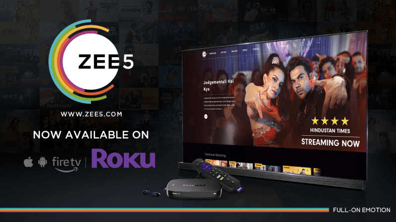 ZEE5 now available on Roku