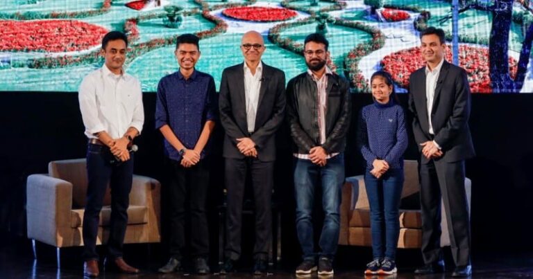 Microsoft CEO Satya Nadella meets Students At ‘Young Innovators’ Summit’ In Delhi