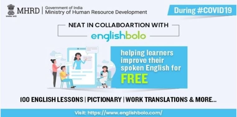 National Educational Alliance for Technology (NEAT) offers Free Online English programme in collaboration with EnglishBolo amid #COVID19