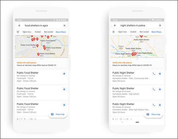 COVID-19 food and night shelters in India gets listed on Google Maps