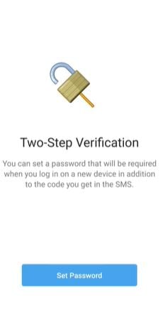 Telegram Two step verification