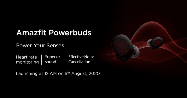 Amazfit Powerbuds with Noise Cancellation and Heart Rate Monitoring Launching in India on August 6th