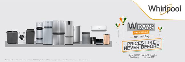 Whirlpool’s W-day Freedom Sale: Exciting Offers on Refrigerators, AC’s and more