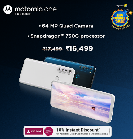 Motorola Smartphone Deals at Big Diwali Sale: Motorola One Fusion+ at Rs.16,499