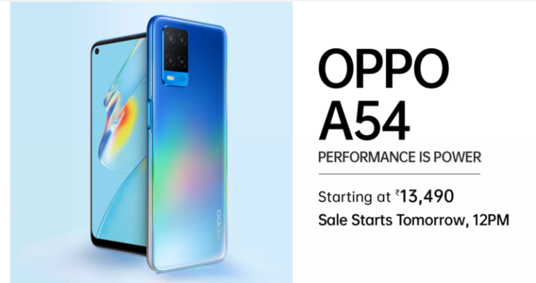 OPPO launches OPPO A54 with 6.5-inch HD+ Display and 5000 mAh for Rs.13,490