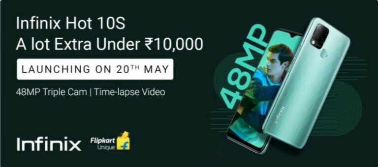 Infinix Hot 10S Confirmed to Launch in India on May 20 exclusively on Flipkart