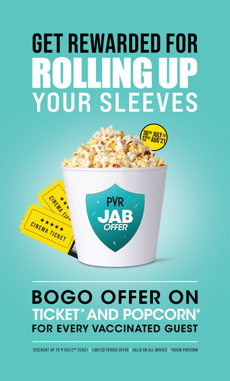 PVR Cinemas introduces a special ‘JAB Offer’ for Every Vaccinated Guest